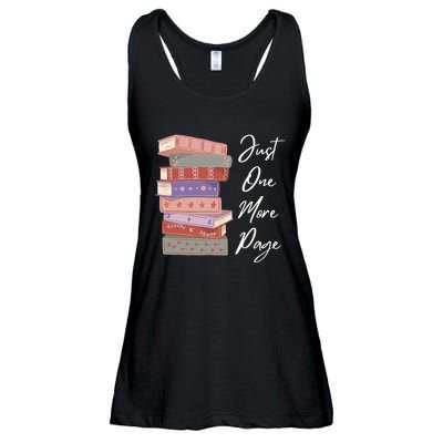 Just One More Page Book Reading Novels Funny Books Ladies Essential Flowy Tank