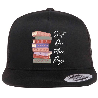 Just One More Page Book Reading Novels Funny Books Flatbill Hat