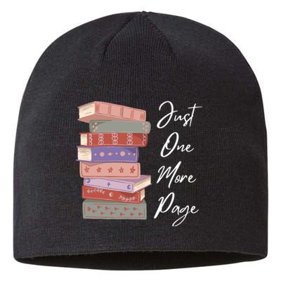 Just One More Page Book Reading Novels Funny Books Sustainable Beanie