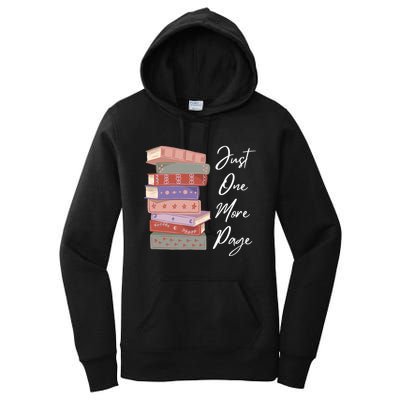Just One More Page Book Reading Novels Funny Books Women's Pullover Hoodie