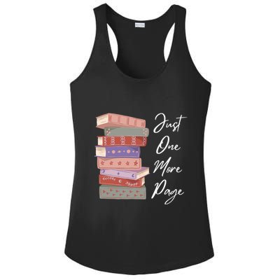 Just One More Page Book Reading Novels Funny Books Ladies PosiCharge Competitor Racerback Tank