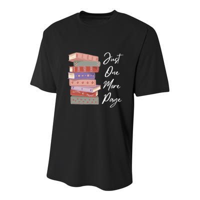Just One More Page Book Reading Novels Funny Books Youth Performance Sprint T-Shirt