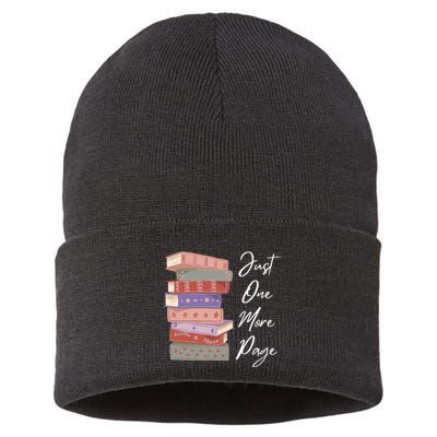 Just One More Page Book Reading Novels Funny Books Sustainable Knit Beanie