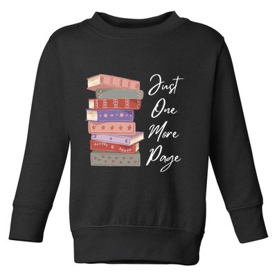 Just One More Page Book Reading Novels Funny Books Toddler Sweatshirt