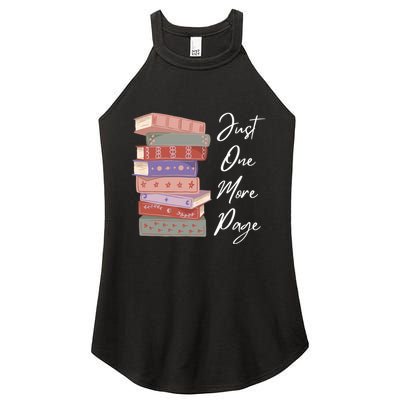 Just One More Page Book Reading Novels Funny Books Women's Perfect Tri Rocker Tank