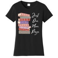 Just One More Page Book Reading Novels Funny Books Women's T-Shirt