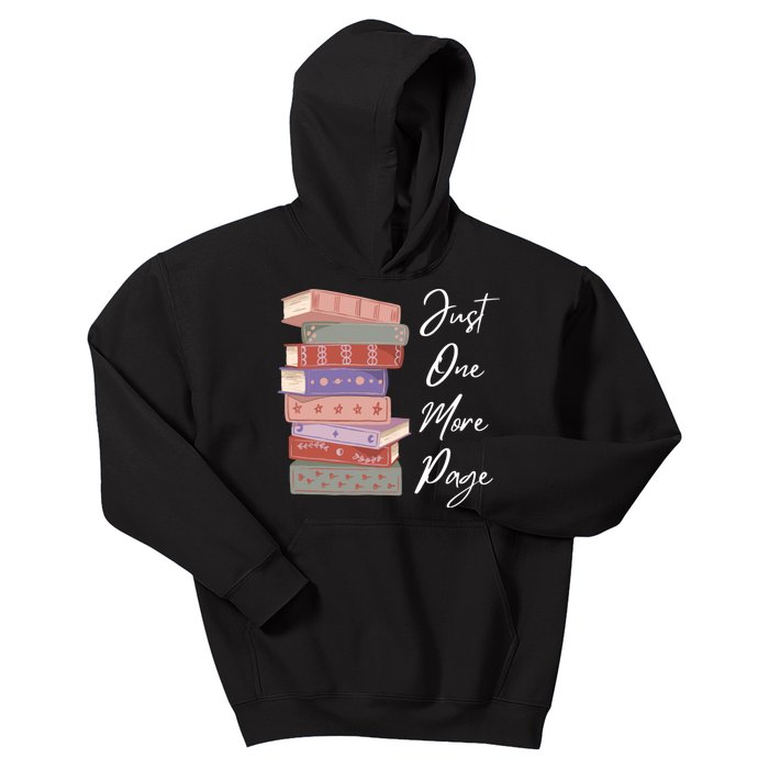 Just One More Page Book Reading Novels Funny Books Kids Hoodie