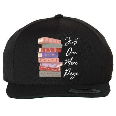 Just One More Page Book Reading Novels Funny Books Wool Snapback Cap