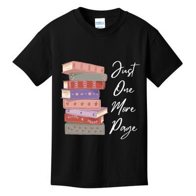 Just One More Page Book Reading Novels Funny Books Kids T-Shirt