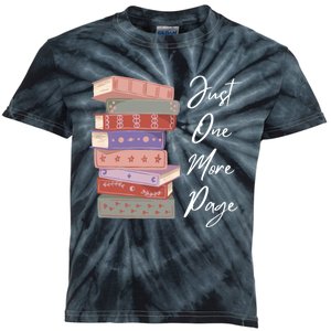 Just One More Page Book Reading Novels Funny Books Kids Tie-Dye T-Shirt