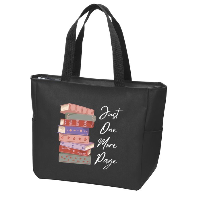 Just One More Page Book Reading Novels Funny Books Zip Tote Bag
