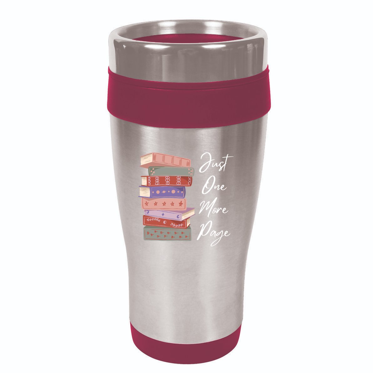 Just One More Page Book Reading Novels Funny Books 16oz Travel Tumbler
