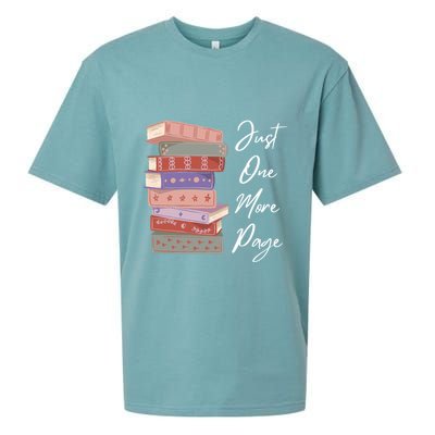 Just One More Page Book Reading Novels Funny Books Sueded Cloud Jersey T-Shirt