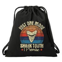 Just One More Shark Tooth I Promise Retro Fossil Drawstring Bag