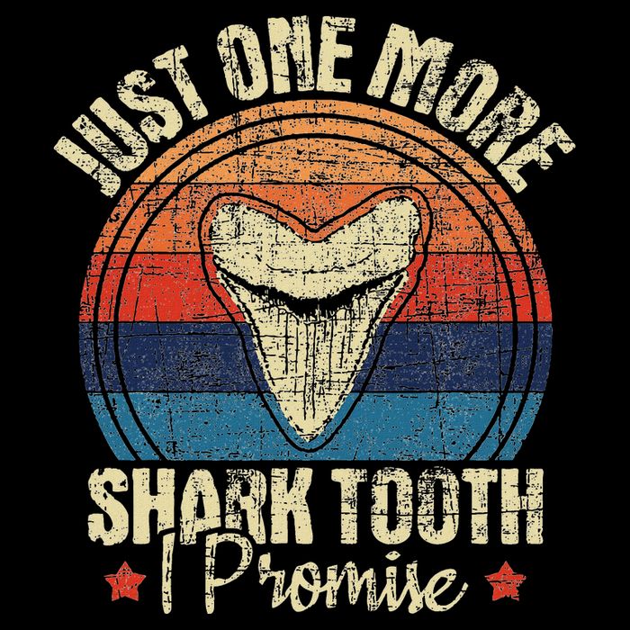 Just One More Shark Tooth I Promise Retro Fossil Drawstring Bag