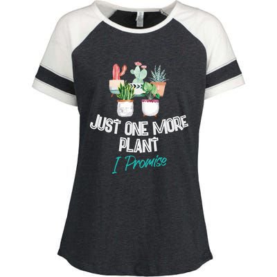 Just One More Plant I Promise Gift Houseplant Appreciation Day Gift Enza Ladies Jersey Colorblock Tee