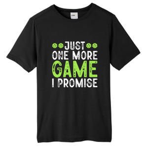 Just One More Game I Promise Pickleball Gift For Pickleball Fans Tall Fusion ChromaSoft Performance T-Shirt