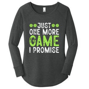 Just One More Game I Promise Pickleball Gift For Pickleball Fans Women's Perfect Tri Tunic Long Sleeve Shirt