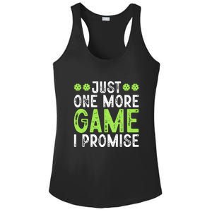 Just One More Game I Promise Pickleball Gift For Pickleball Fans Ladies PosiCharge Competitor Racerback Tank