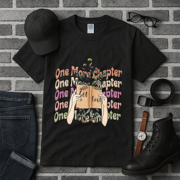 Just One More Chapter Bookworm Book Lover Nerd Reading Gift Tall T-Shirt