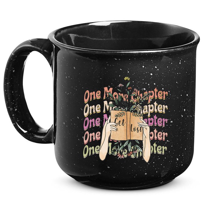 Just One More Chapter Bookworm Book Lover Nerd Reading Gift 15oz Campfire Ceramic Mug