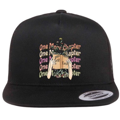 Just One More Chapter Bookworm Book Lover Nerd Reading Gift Flat Bill Trucker Hat