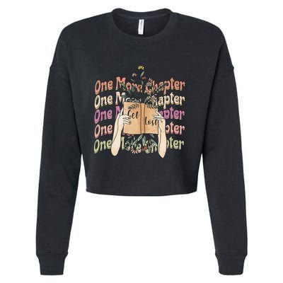 Just One More Chapter Bookworm Book Lover Nerd Reading Gift Cropped Pullover Crew