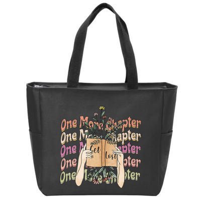 Just One More Chapter Bookworm Book Lover Nerd Reading Gift Zip Tote Bag
