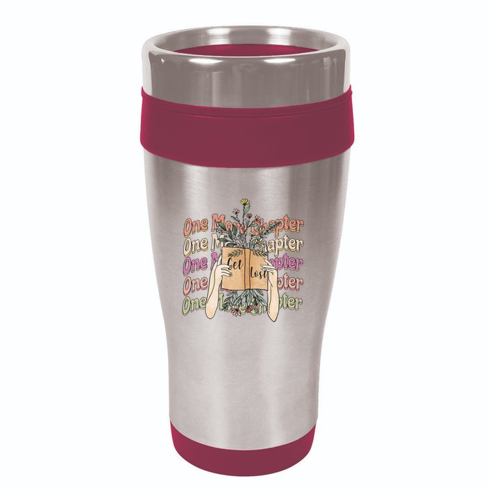 Just One More Chapter Bookworm Book Lover Nerd Reading Gift 16oz Travel Tumbler
