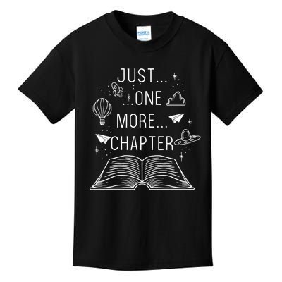 Just One More Chapter Funny Bookworm Librarian Sayings Gift Kids T-Shirt