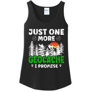 Just One More Geocache Geocacher Geocaching Fans Ladies Essential Tank