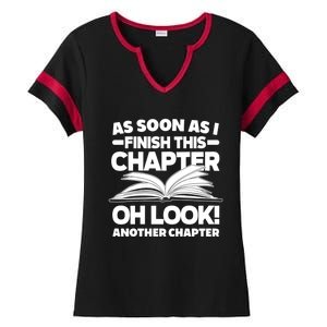 Just One More Chapter Funny Bookworm Gift Ladies Halftime Notch Neck Tee