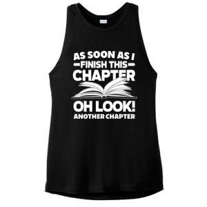 Just One More Chapter Funny Bookworm Gift Ladies PosiCharge Tri-Blend Wicking Tank