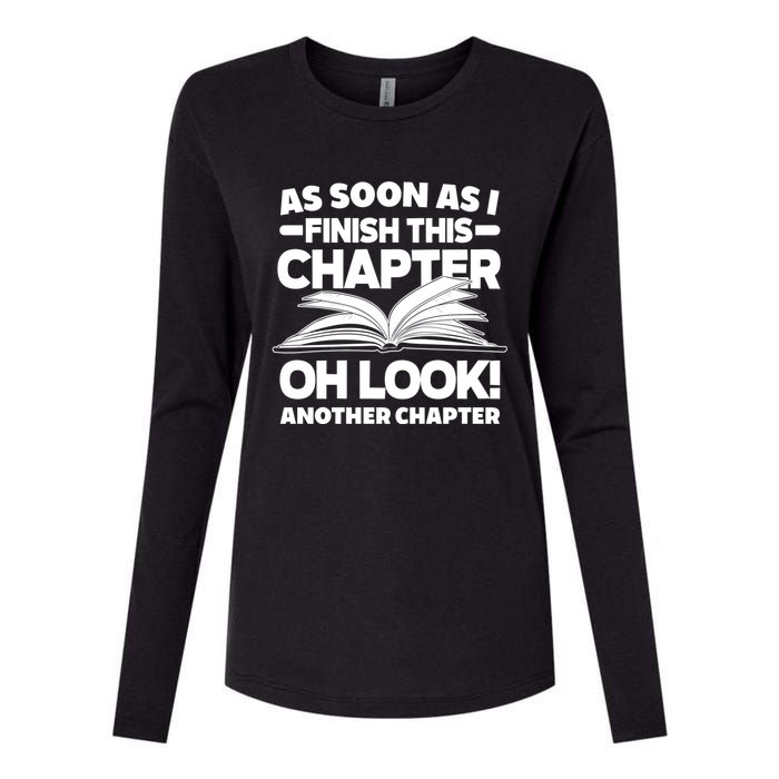 Just One More Chapter Funny Bookworm Gift Womens Cotton Relaxed Long Sleeve T-Shirt