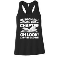 Just One More Chapter Funny Bookworm Gift Women's Racerback Tank