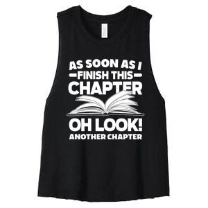 Just One More Chapter Funny Bookworm Gift Women's Racerback Cropped Tank