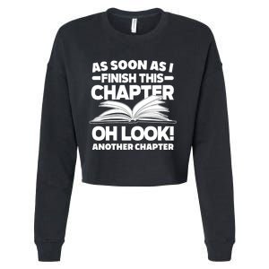 Just One More Chapter Funny Bookworm Gift Cropped Pullover Crew