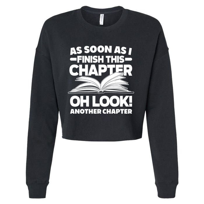 Just One More Chapter Funny Bookworm Gift Cropped Pullover Crew