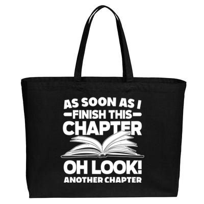 Just One More Chapter Funny Bookworm Gift Cotton Canvas Jumbo Tote