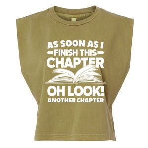 Just One More Chapter Funny Bookworm Gift Garment-Dyed Women's Muscle Tee