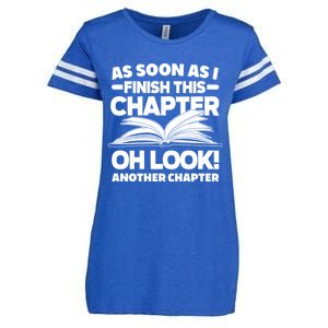 Just One More Chapter Funny Bookworm Gift Enza Ladies Jersey Football T-Shirt