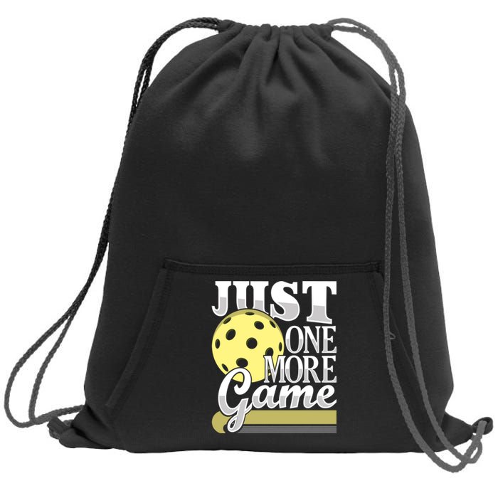 Just One More Game Funny Pickleball Player Paddleball Sweatshirt Cinch Pack Bag