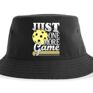 Just One More Game Funny Pickleball Player Paddleball Sustainable Bucket Hat