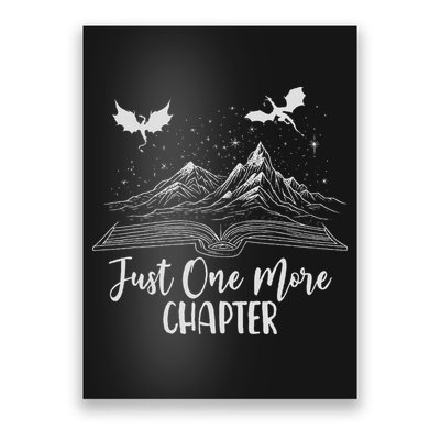 Just One More Chapter Romantasy Dragon Fantasy Romance Book Poster