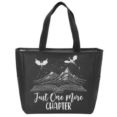 Just One More Chapter Romantasy Dragon Fantasy Romance Book Zip Tote Bag