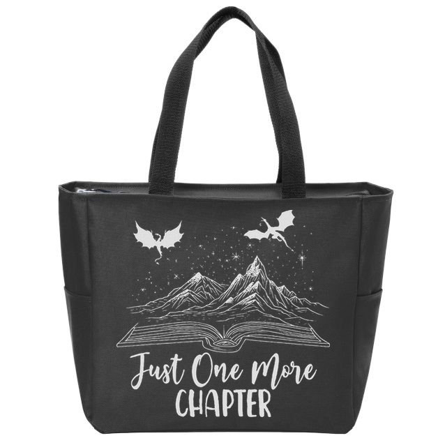 Just One More Chapter Romantasy Dragon Fantasy Romance Book Zip Tote Bag
