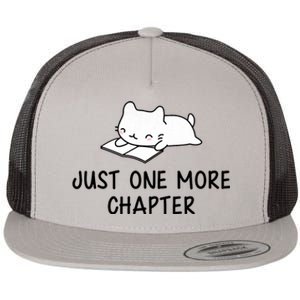 Just One More Chapter Funny Book Lover Reading Flat Bill Trucker Hat