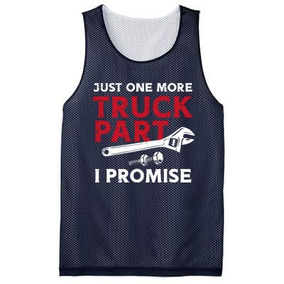 Just One More Truck Part I Promise Auto Mechanic Garage Mesh Reversible Basketball Jersey Tank