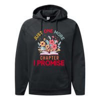 Just One More Chapter I Promise Funny Book Lover Worm Performance Fleece Hoodie