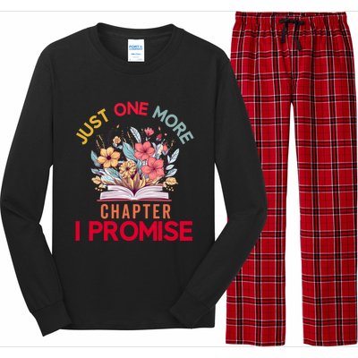 Just One More Chapter I Promise Funny Book Lover Worm Long Sleeve Pajama Set